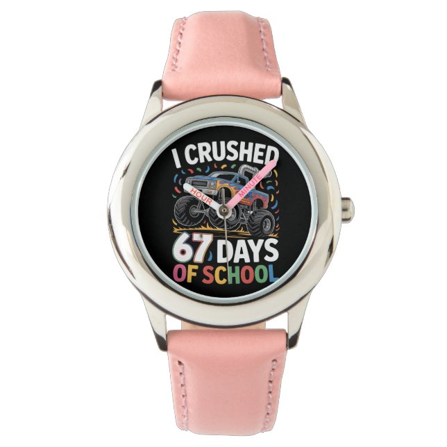 I Survived 67 Days of School Funny Meme Teacher  Watch (Front)