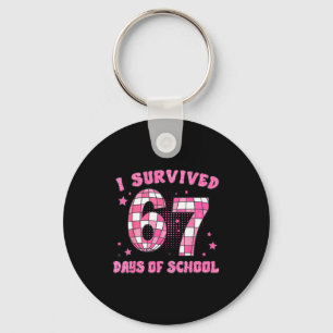 I Survived 67 Days Of School Funny Retro 67 Meme S Key Ring
