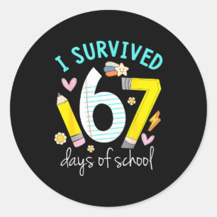 I Survived 67 Days Of School Funny Six Seven 6 7 M Classic Round Sticker