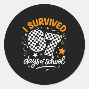 I Survived 67 Days Of School Funny Six Seven 6 7 M Classic Round Sticker