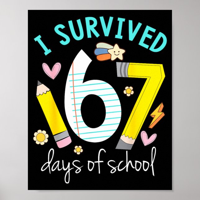 I Survived 67 Days Of School Funny Six Seven 6 7 M Poster (Front)