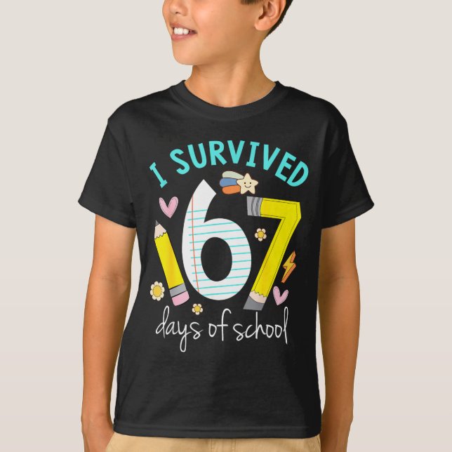 I Survived 67 Days Of School Funny Six Seven 6 7 M T-Shirt (Front)