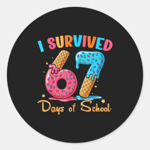 I Survived 67 Days Of School Funny Six Seven Meme  Classic Round Sticker