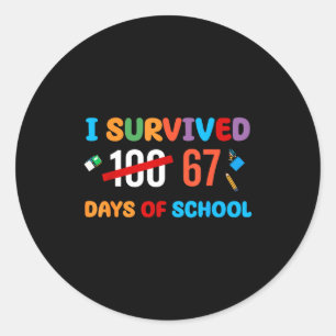 I Survived 67 Days Of School Funny Six Seven Meme  Classic Round Sticker