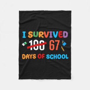 I Survived 67 Days Of School Funny Six Seven Meme  Fleece Blanket