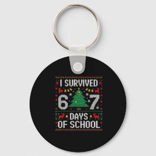 I Survived 67 Days Of School Funny Six Seven Meme  Key Ring