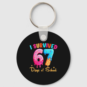 I Survived 67 Days Of School Funny Six Seven Meme  Key Ring