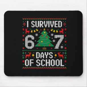 I Survived 67 Days Of School Funny Six Seven Meme  Mouse Pad
