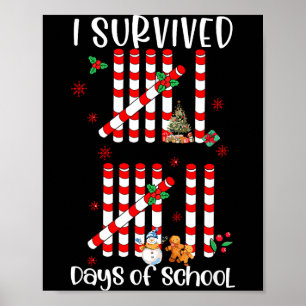 I Survived 67 Days Of School Funny Six Seven Xmas Poster