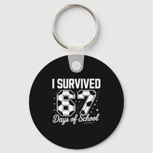 I Survived 67 Days Of School Funny Soccer  Key Ring
