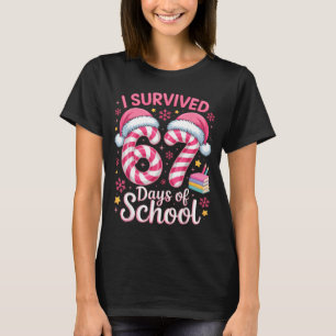 I Survived 67 Days Of School Funny Student Winter  T-Shirt