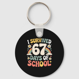 I Survived 67 Days Of School Funny Teacher And Stu Key Ring