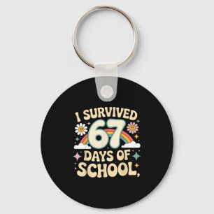 I Survived 67 Days Of School Funny Teacher And Stu Key Ring