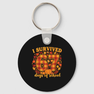 I Survived 67 Days Of School Funny Teacher Student Key Ring