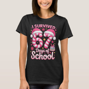 I Survived 67 Days Of School - Funny Teachers Stud T-Shirt