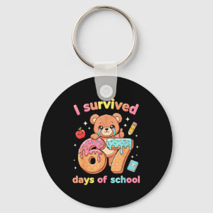 I Survived 67 Days Of School Funny Teddy Bear Six Key Ring