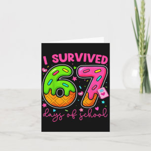 I Survived 67 Days Of School Ice Cream Drip Boy Gi Card