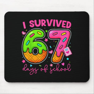 I Survived 67 Days Of School Ice Cream Drip Boy Gi Mouse Pad