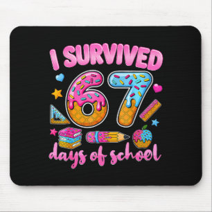 I Survived 67 Days Of School Ice Cream Drip Teache Mouse Pad