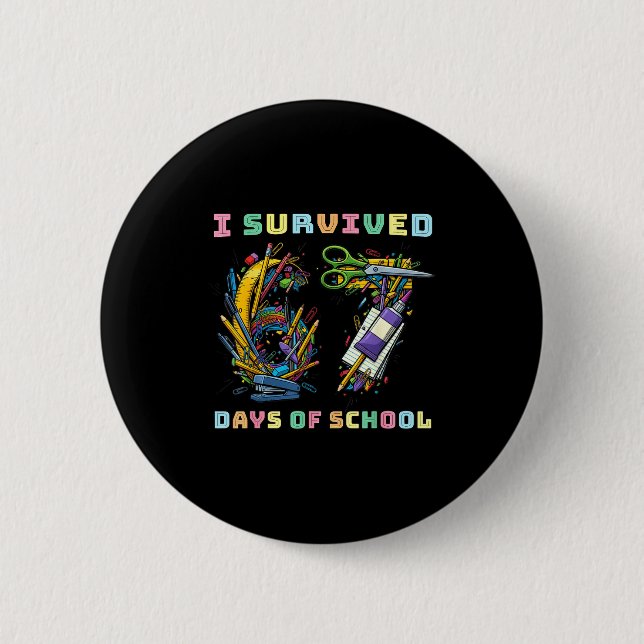 I Survived 67 Days Of School Math Teacher Funny _4 6 Cm Round Badge (Front)