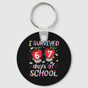 I Survived 67 Days Of School Meme For Kids Teacher Key Ring