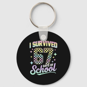 I Survived 67 Days Of School Meme Funny Student Te Key Ring