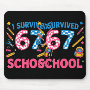 I Survived 67 Days Of School Meme Six Seven Teache Mouse Pad