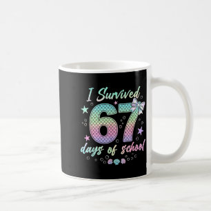 I Survived 67 Days Of School Mermaid Coquette Bow  Coffee Mug
