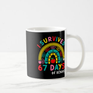I Survived 67 Days Of School Rainbow Teacher Stude Coffee Mug