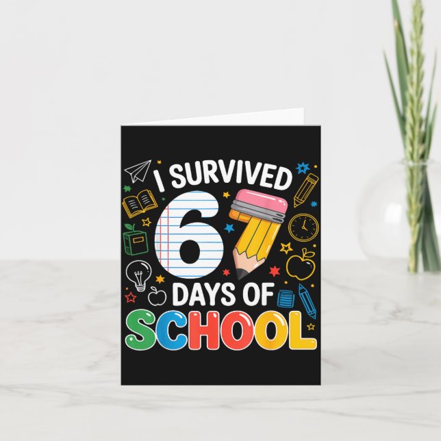 I Survived 67 Days Of School Six Seven Meme Pencil Card (Front)
