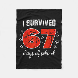 I Survived 67 Days Of School Six Seven Meme Studen Fleece Blanket