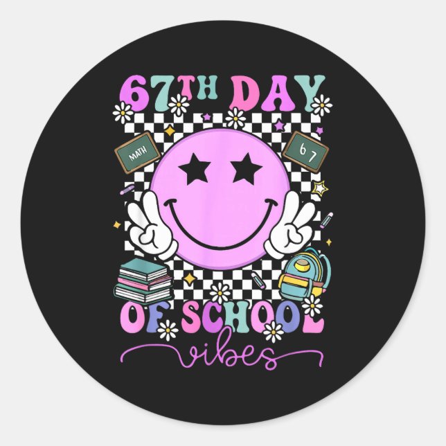 I Survived 67 Days Of School Six Seven Meme Teache Classic Round Sticker (Front)