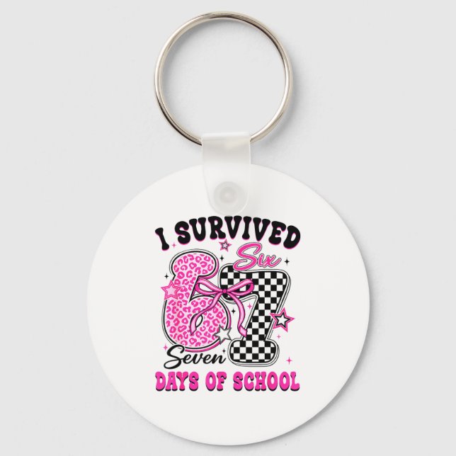 I Survived 67 Days Of School Six Seven Teachers St Key Ring (Front)