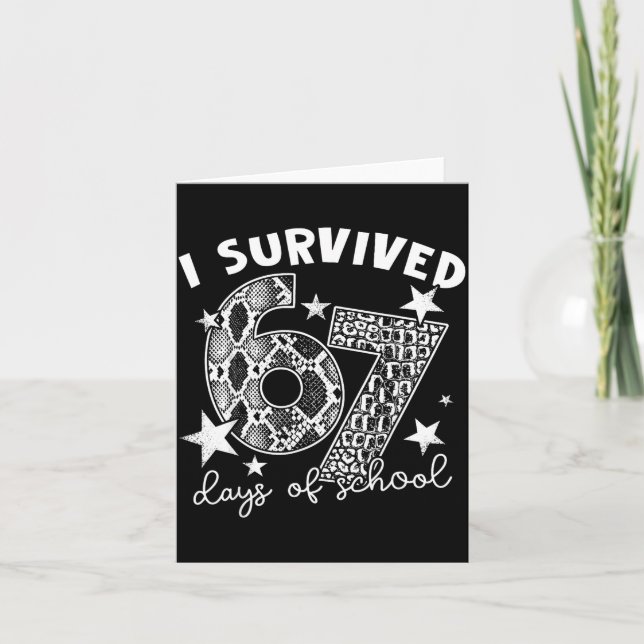 I Survived 67 Days Of School Snake, Alligator Rept Card (Front)