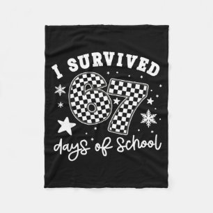 I Survived 67 Days Of School Students Teachers 100 Fleece Blanket