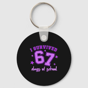 I Survived 67 Days Of School Students Teachers 100 Key Ring
