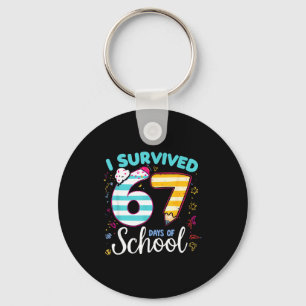 I Survived 67 Days Of School Students Teachers Cut Key Ring