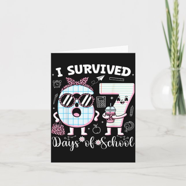 I Survived 67 Days Of School Teacher Student Leopa Card (Front)