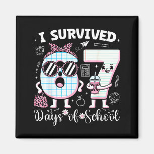 I Survived 67 Days Of School Teacher Student Leopa Magnet