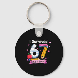 I Survived 67 Days Of School Teacher Student Six S Key Ring