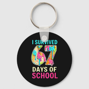 I Survived 67 Days Of School Teacher Student Six S Key Ring