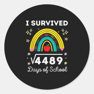 I Survived 67 Days Of School Teachers Square Soot  Classic Round Sticker