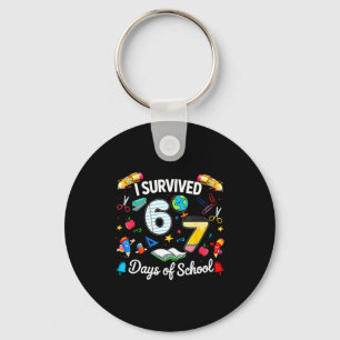 I Survived 67 Days Of School Teachers Students Boy Key Ring