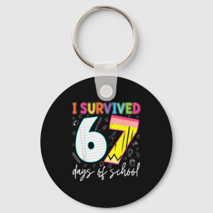 I Survived 67 Days Of School Teachers Students Fun Key Ring