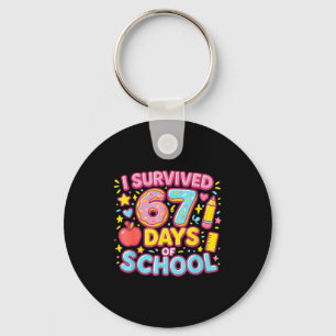 I Survived 67 Days Of School Teachers Students  Key Ring
