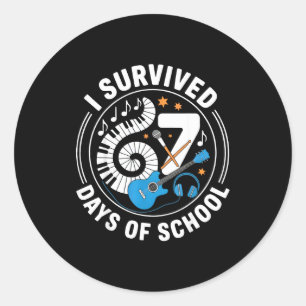 I Survived 67 Days Of School - Teachers Students M Classic Round Sticker