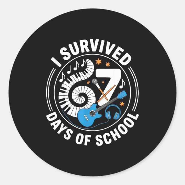 I Survived 67 Days Of School - Teachers Students M Classic Round Sticker (Front)