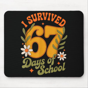 I Survived 67 Days Of School Teachers Students Ret Mouse Pad