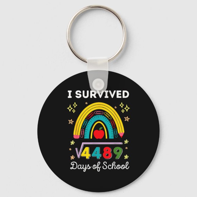 I Survived 67 Days Of School Teachers Students Six Key Ring (Front)