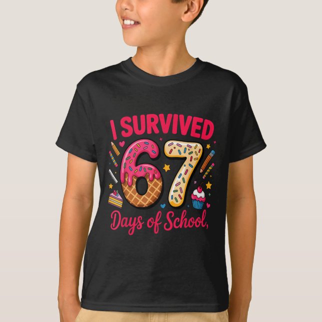 I Survived 67 Days Of School Teachers Students Tee (Front)
